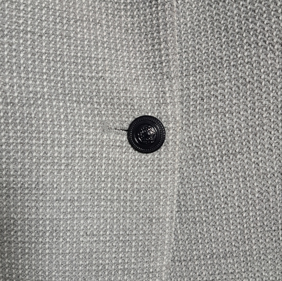 ZARA WOMAN BLAZER GRAY WITH TEXTURE LARGE. PRE-OWNED. MADE IN PORTUGAL. - Picture 10 of 15
